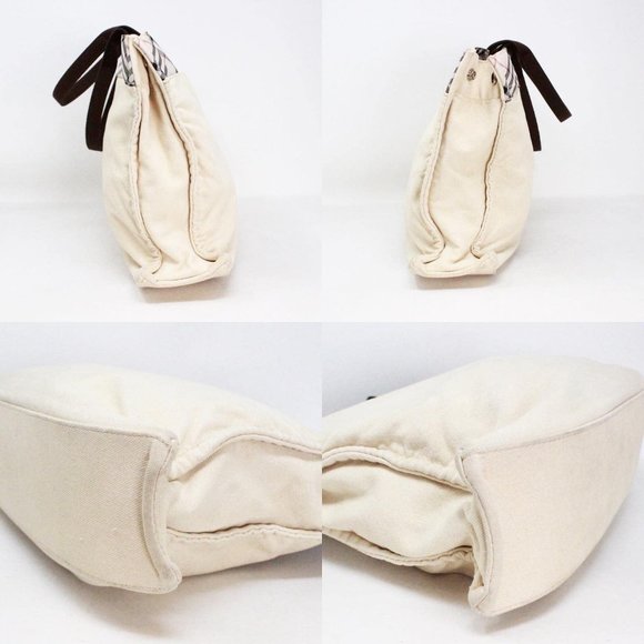 BURBERRY #40290 Ivory Canvas Small Tote Bag - Picture 7 of 8